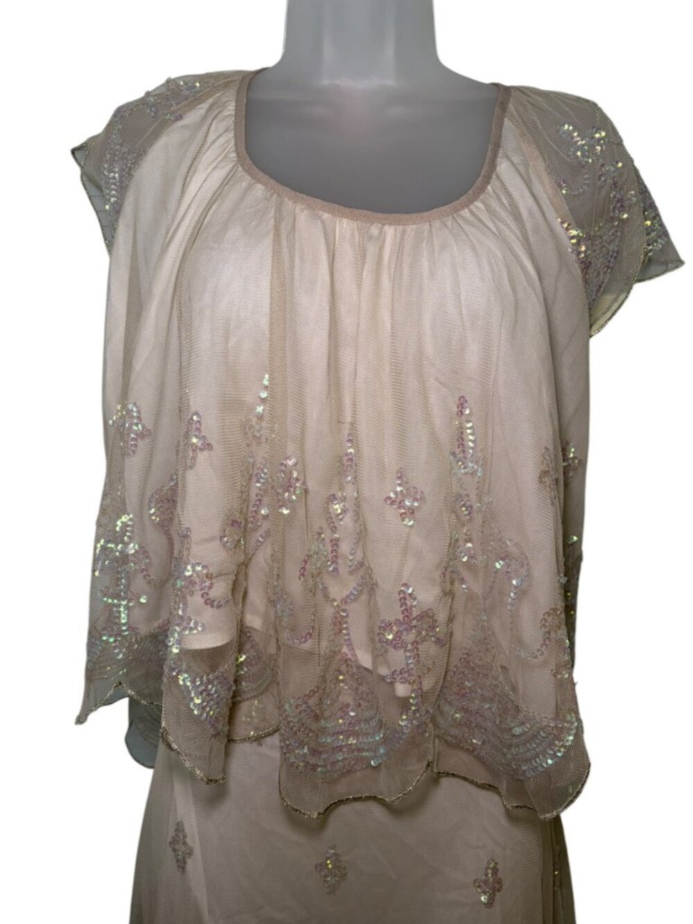 Free People Ciara Shimmer Sequin Sheer Midi Skirt Set L NWT - Picture 4 of 11